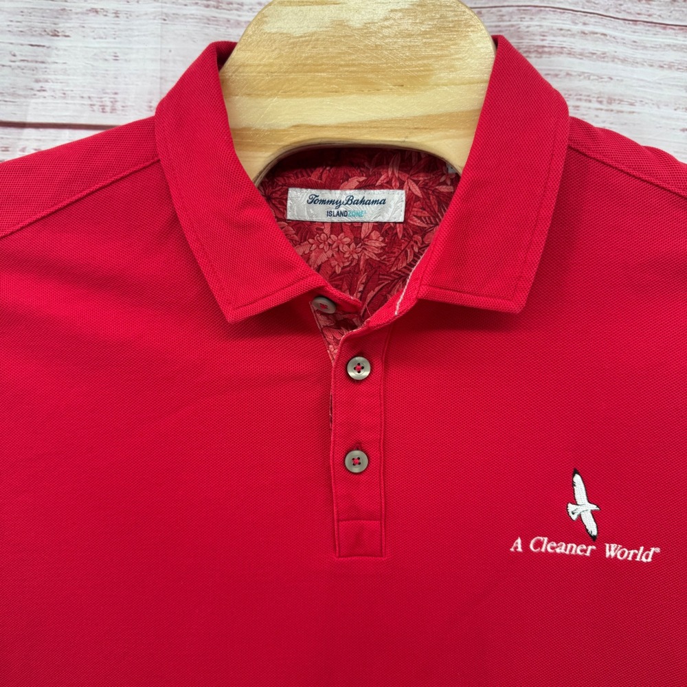 Tommy Bahama‎ Island Zone Polo Shirt Mens XL Red Golf Casual Preppy